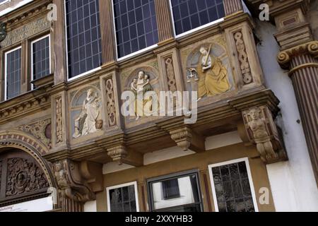 Detail des Hauses des Hexenmeisters in Lemgo Stockfoto