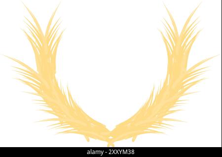 Goldener Weizenkranz, der einen leeren Kreis bildet, der die Erntezeit darstellt Stock Vektor