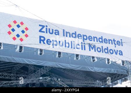 Chisinau, Republik Moldau 26. August 2024: Auftaktveranstaltung am Vorabend des Unabhängigkeitstages der Republik Moldau - 2024 im Bild: Logo des Unabhängigkeitstages 2024, Chisinau *** Chisinau, Republik Moldau 26. August 2024 Auftaktveranstaltung am Vorabend des Unabhängigkeitstages der Republik Moldau 2024 im Bild Logo des Unabhängigkeitstages 2024, Chisinau Copyright: XFotostandx/xNiewelerx Stockfoto