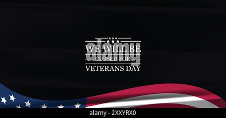 Wir ehren Veteranen unsere Schließung am Veteranentag Stock Vektor
