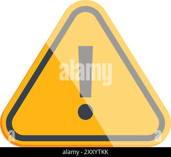 Gelbes Dreieck-Warnschild mit Gefahrenalarm und schwarzem Ausrufezeichen Stock Vektor