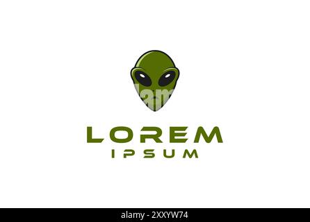 Einfacher Minimalistischer Alien-Kopf-Logo-Vektor Stock Vektor