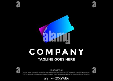 Modernes Einfaches Minimalistisches Handy Gehärtetes Glas Logo Design Vektor Stock Vektor