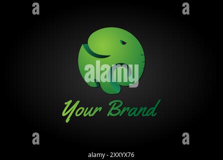 Einfache Minimalistische Moderne Bunte Kreisförmige Elefanten Symbol Logo Design Vektor Stock Vektor