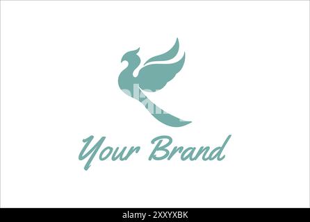 Einfacher Minimalistischer Flying Bird Eagle Falke Hawk Phoenix Silhouette Logo Design Vektor Stock Vektor