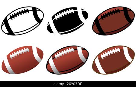 Set mit American Football-Designs Stock Vektor