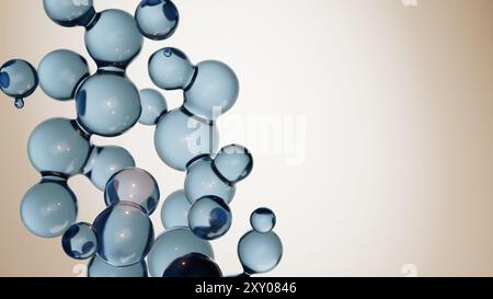 Metaball in Studio Light, 3D-Illustrationshintergrund für Werbung und Hintergrundbilder in abstrakter und minimaler Szene. 3D-Rendering im dekorativen Konzept. Stockfoto