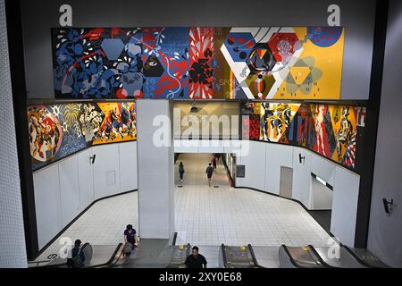 Kanada, Quebec, Montreal: Bahnhof Berri–UQAM, zweittiefste Station im Netz, früher Bahnhof Berri–de Montigny. Diese Station wird von Th bedient Stockfoto