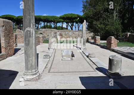 Italien, Ostia: Archäologische Stätte von Ostia Antica, antike römische Stadt und Hafen von Rom am Tiber, gegründet im 7. Jahrhundert v. Chr. Stockfoto