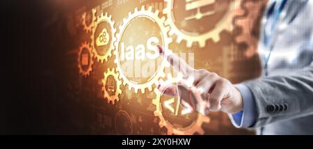 IaaS. Infrastructure as a Service. Bereitstellung von Ressourcen für Drittunternehmen. Stockfoto