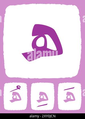 Lernen Sie Hijaiyah Alphabet arabischer Ha Buchstaben Flashcard farbenfrohe Design Icon Kollektion Stock Vektor