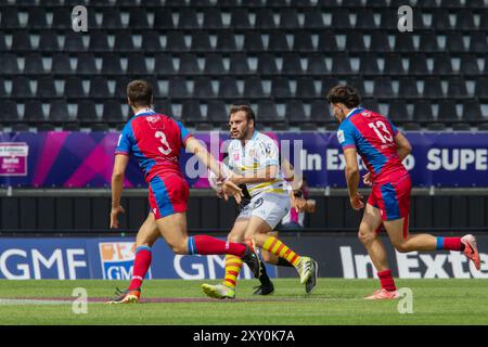 La Rochelle, Frankreich. August 2024. Lyon Sevens gegen Perpignan Sevens während des in extenso Super Sevens Rugby am 24. August 2024 in La Rochelle, Frankreich - Foto Damien Kilani/DK Prod/DPPI Credit: DPPI Media/Alamy Live News Stockfoto