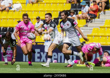 La Rochelle, Frankreich. August 2024. Toulon Sevens gegen Paris Sevens während des in extenso Super Sevens Rugby am 24. August 2024 in La Rochelle, Frankreich - Foto Damien Kilani/DK Prod/DPPI Credit: DPPI Media/Alamy Live News Stockfoto