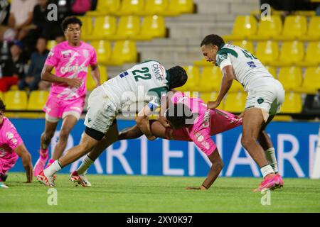 La Rochelle, Frankreich. August 2024. Paris Sevens gegen Pau Sevens während des in extenso Super Sevens Rugby am 24. August 2024 in La Rochelle, Frankreich - Foto Damien Kilani/DK Prod/DPPI Credit: DPPI Media/Alamy Live News Stockfoto