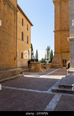 Kleiner Platz und Blick auf Greve im Chianti Toskana Italien Stockfoto