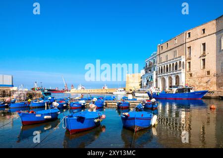 Blick auf den Porto Vecchio von Monopoli, Italien Stockfoto