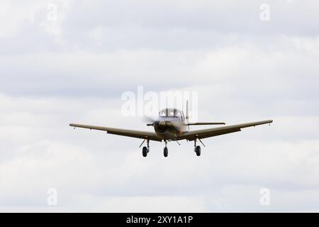 Nordamerikaner Ryan Navion 4-Sitzer-Utility-Flugzeuge der United States Army Air Force auf dem Flugplatz Little Gransden in Cambridgeshire, England Stockfoto