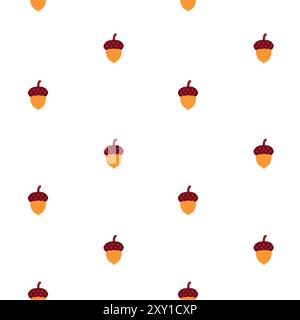 Muster mit Eicheln auf weißem Hintergrund Stock Vektor