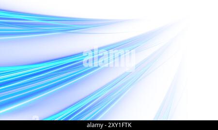 Futuristische Wellenlinien. Hochgeschwindigkeitslicht. Blaue gekrümmte Linien. Wissenschafts-, Technologie- und Innovationshintergrund. Stockfoto