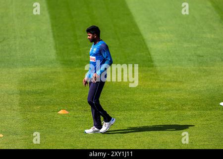 Kamindu Mendis aus Sri Lanka während einer Netzsitzung im Lord's, London. Bilddatum: Dienstag, 27. August 2024. Stockfoto