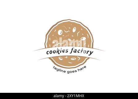 Retro Vintage Cookies Bäckerei Label Logo Design Vektor Stock Vektor