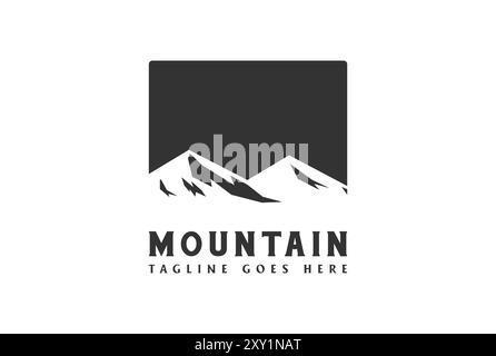 Einfaches quadratisches Eis Schnee Berg oder Eisberg für Abenteuer T Shirt Logo Design Vektor Stock Vektor