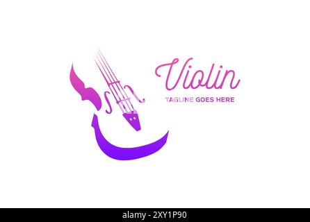 Einfache moderne Violine Silhouette für Musikkonzert Show Competition Logo Design Vektor Stock Vektor