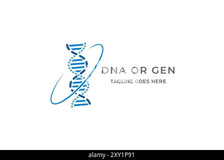 Moderner einfacher DNA-Gen für die Forschung Logo-Design-Vektor Stock Vektor