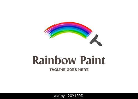 Bunte moderne Regenbogenfarbe mit Pinsel Logo Design Vektor Stock Vektor