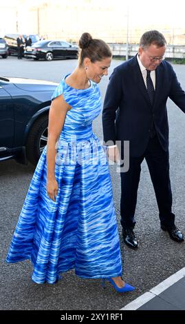 Kronprinzessin Victoria erhält den Stockholm Junior Water Prize im Stockholmer Waterfront Congress Center in Stockholm, Schweden. August 2024. Foto: Pontus Lundahl/TT/Code 10050 Credit: TT News Agency/Alamy Live News Stockfoto