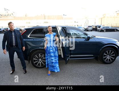 Kronprinzessin Victoria erhält den Stockholm Junior Water Prize im Stockholmer Waterfront Congress Center in Stockholm, Schweden. August 2024. Foto: Pontus Lundahl/TT/Code 10050 Credit: TT News Agency/Alamy Live News Stockfoto