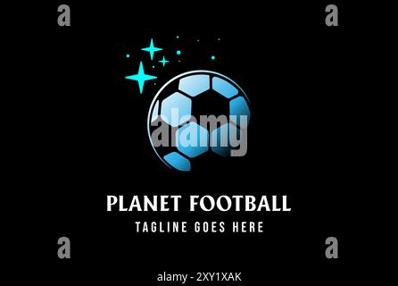 Modern Soccer Football Planet World Global for Sport Club Logo Design Vektor Stock Vektor