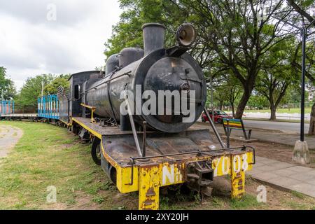 Eine alte Dampflokomotive im Park Paseo Estacion in San Jose de Metan, Argentinien. Stockfoto