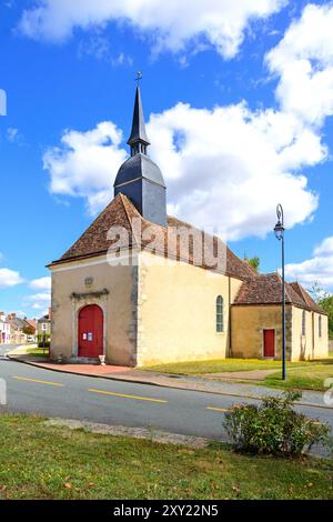 Kleine Kirche in Bouesse, Indre (36), Frankreich. Stockfoto