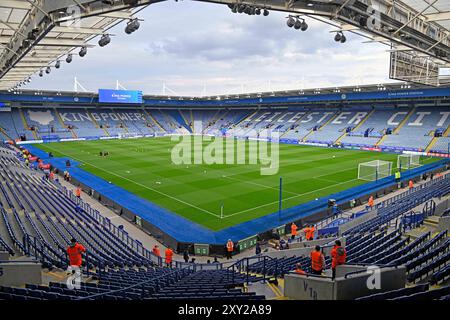 Leicester, Großbritannien. August 2024. Das King Power Football Stadium vor dem Auftakt während des Carabao Cup Matches Leicester City gegen Tranmere Rovers im King Power Stadium, Leicester, Großbritannien, 27. August 2024 (Foto: Mark Dunn/News Images) in Leicester, Großbritannien am 27. August 2024. (Foto: Mark Dunn/News Images/SIPA USA) Credit: SIPA USA/Alamy Live News Stockfoto