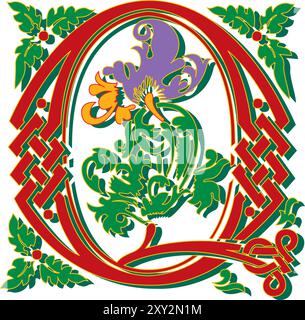 Masselle Initial Caps Schriftart Großbuchstaben Q Vektor Design Illustration Stock Vektor