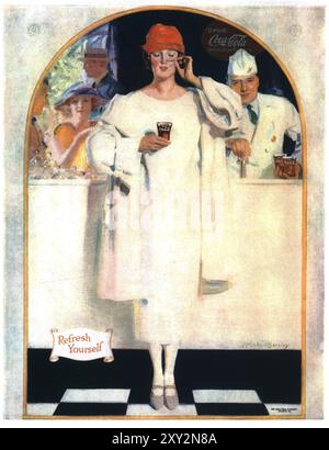 1924 Coca-Cola-Werbespot mit McClelland Barclay Art Stockfoto