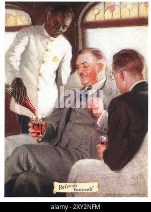 1924 Coca-Cola-Werbespot mit Frederic Mizen-Kunstwerk Stockfoto