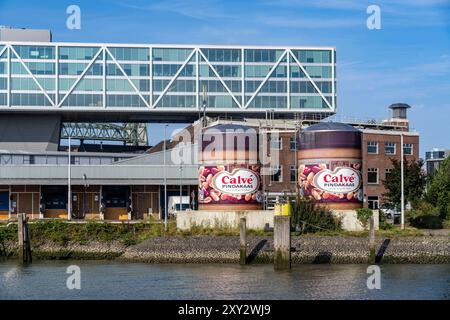 Das Gelände der ehemaligen Margarinefabrik und Hauptniederlassung von Unilever im Stadtteil Feijenoord, hier soll ein neues Stadtviertel mit bis zu 1200 Wohnungen entstehen, sowie Kultur und Gewerbeflächen, genannt de Kaai, Teile der vorhandenen Gebäude sollen integriert werden, wie der Neubau de Burg, Rotterdam, Niederlande Unilever Gelände *** das Gelände der ehemaligen Margarinefabrik und der Hauptsitz von Unilever im Stadtteil Feijenoord, in dem ein neues Stadtviertel mit bis zu 1.200 Wohnungen errichtet werden soll, ebenso wie kultureller und kommerzieller Raum, genannt de Kaai, Teile des bestehenden Bils Stockfoto