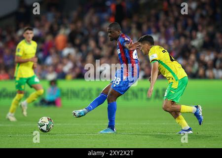 LONDON, Großbritannien - 27. August 2024: Cheick Doucoure von Crystal Palace im zweiten Spiel des EFL Cup zwischen Crystal Palace FC und Norwich City FC im Selhurst Park (Credit: Craig Mercer/ Alamy Live News) Stockfoto