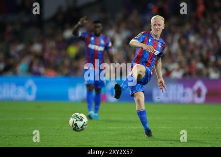 LONDON, Großbritannien - 27. August 2024: Will Hughes aus Crystal Palace im zweiten Spiel des EFL Cup zwischen Crystal Palace FC und Norwich City FC im Selhurst Park (Credit: Craig Mercer/ Alamy Live News) Stockfoto
