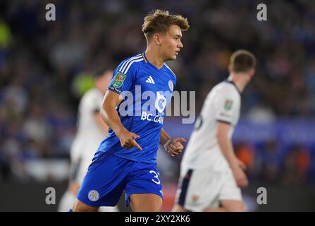 Will Alves in Leicester City beim zweiten Spiel des Carabao Cups im King Power Stadium in Leicester. Bilddatum: Dienstag, 27. August 2024. Stockfoto