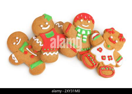 weihnachts-Lebkuchenkeks isoliert auf weißem Hintergrund. Stockfoto