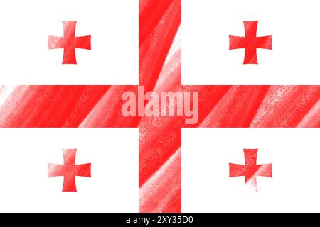 Strukturierte Bürstenflagge von Georgia. Georgia Grungy-Flagge. Vektorabbildung Stock Vektor