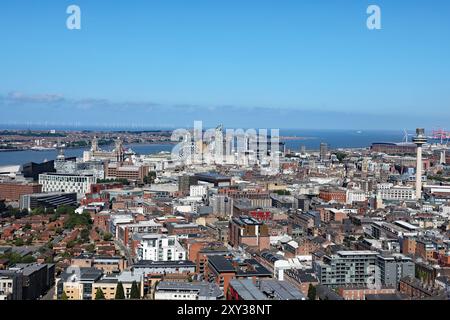 Liverpool Skyline Von Der Anglikanischen Kathedrale Aussichtsplattform Stockfoto