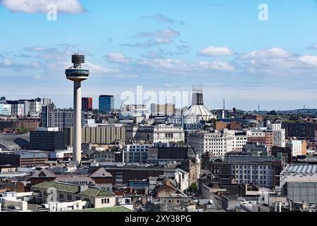 Liverpool Skyline Von Der Anglikanischen Kathedrale Aussichtsplattform Stockfoto