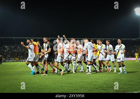 August 2024, Stadio Benito Stirpe, Rom, Italien; Serie B Fußball; Frosinone gegen Modena; Modenas Spieler jubeln Stockfoto