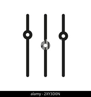 Schieberegler-Symbol. Symbol für die Audioeinstellung. Grafik mit minimalistischen Einstellungen. Einfaches schwarzes Design. Stock Vektor