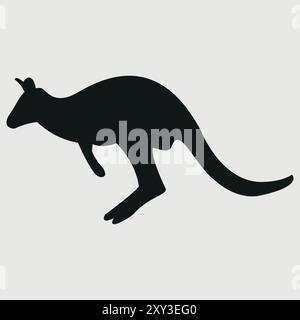 Känguru australien Tier. Vektor-Illustration, Känguru-Vektor, Känguru-Illustration, Känguru-Silhouette. Stock Vektor