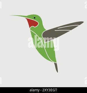 kolibri Tier Vektor Illustration, Kolibri Vektor, Kolibri Illustration, Kolibri Silhouette, Vogel Vektor, Vogeldarstellung. Stock Vektor